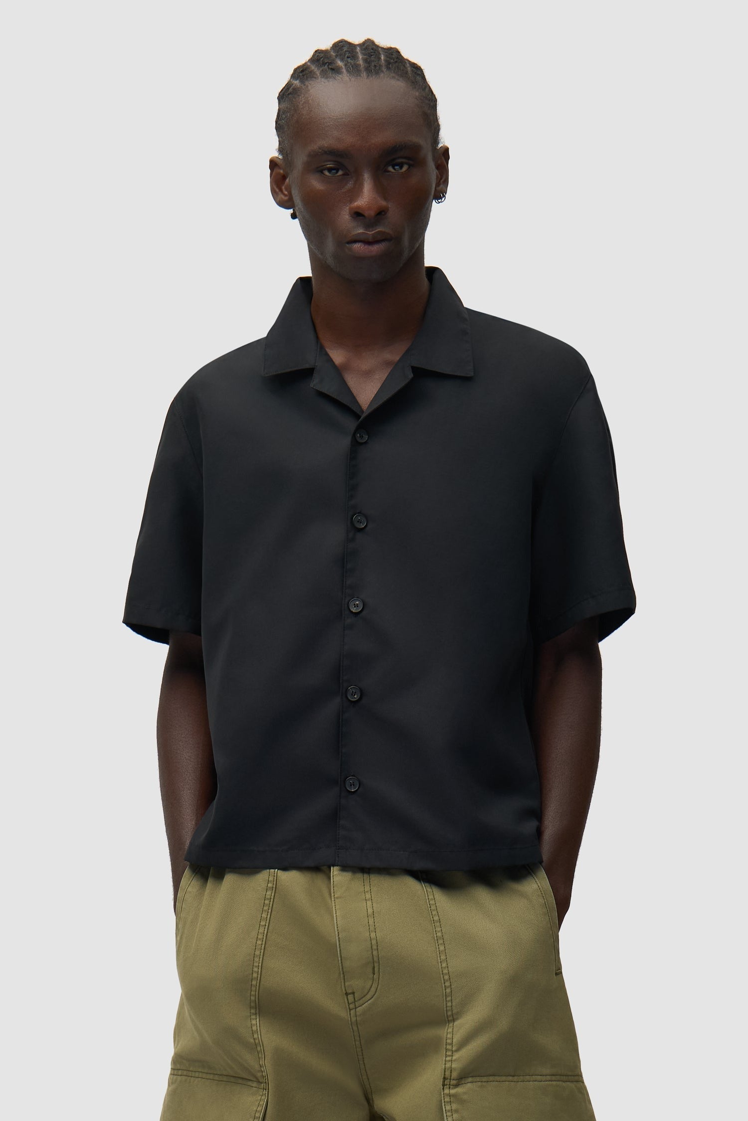 Arte Nylon Linen Shirt Black