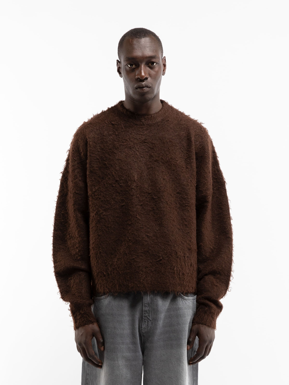 Reternity Vintage Furry Knit Sweater Brown