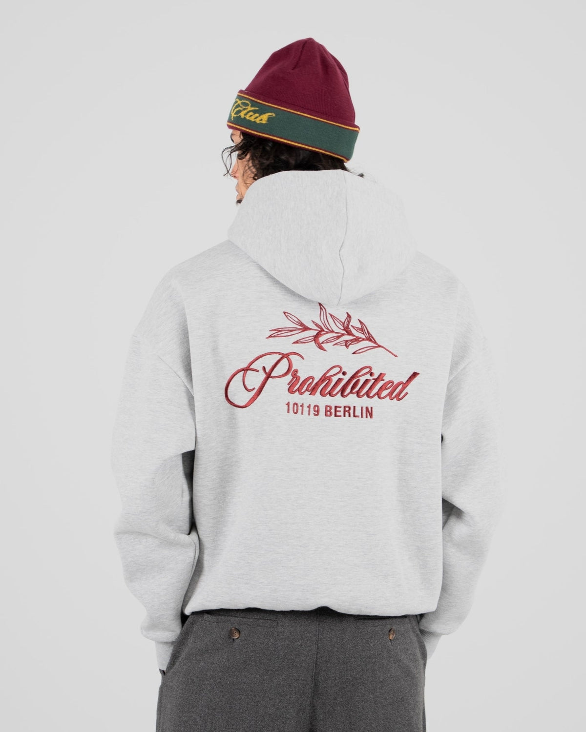 Prohibited Pb Leaf Hoodie Grey Melange