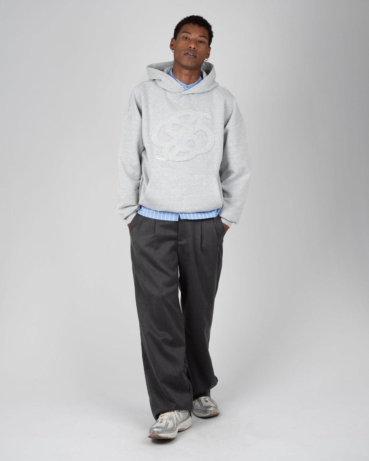 Prohibited Double P Hoodie Grey Melange