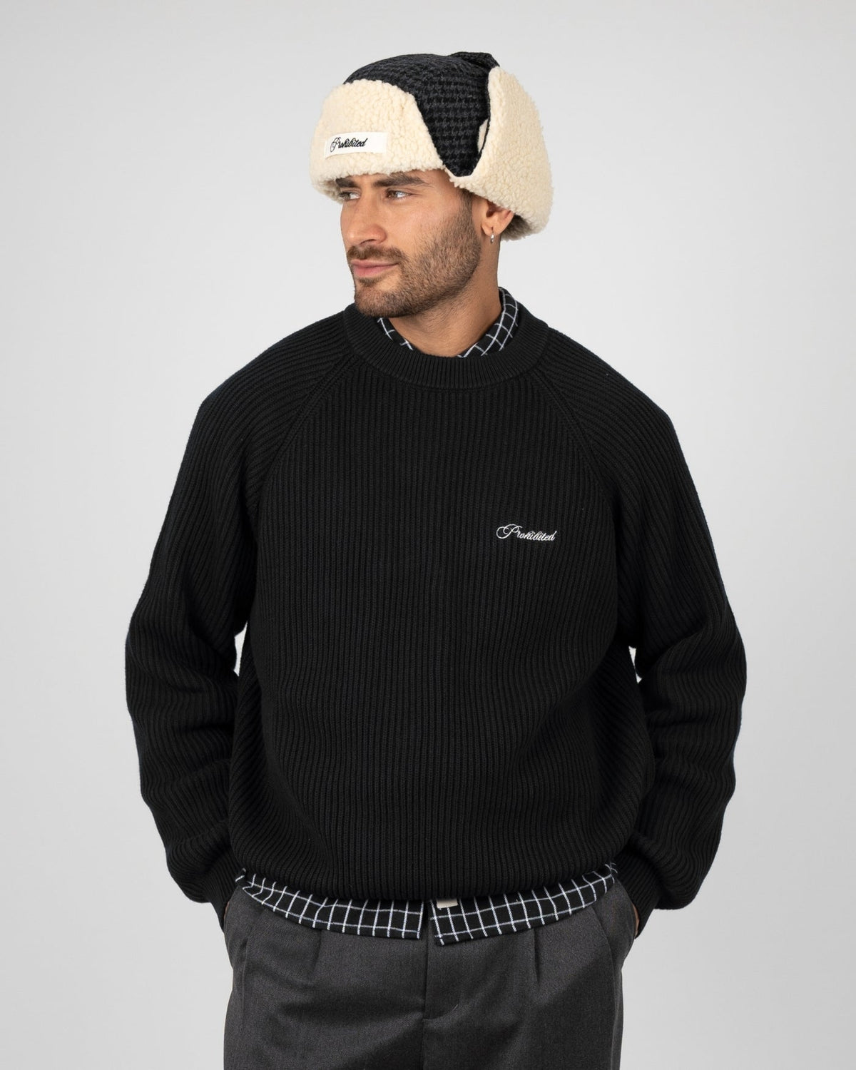 Prohibited Campus Knit Sweater Black