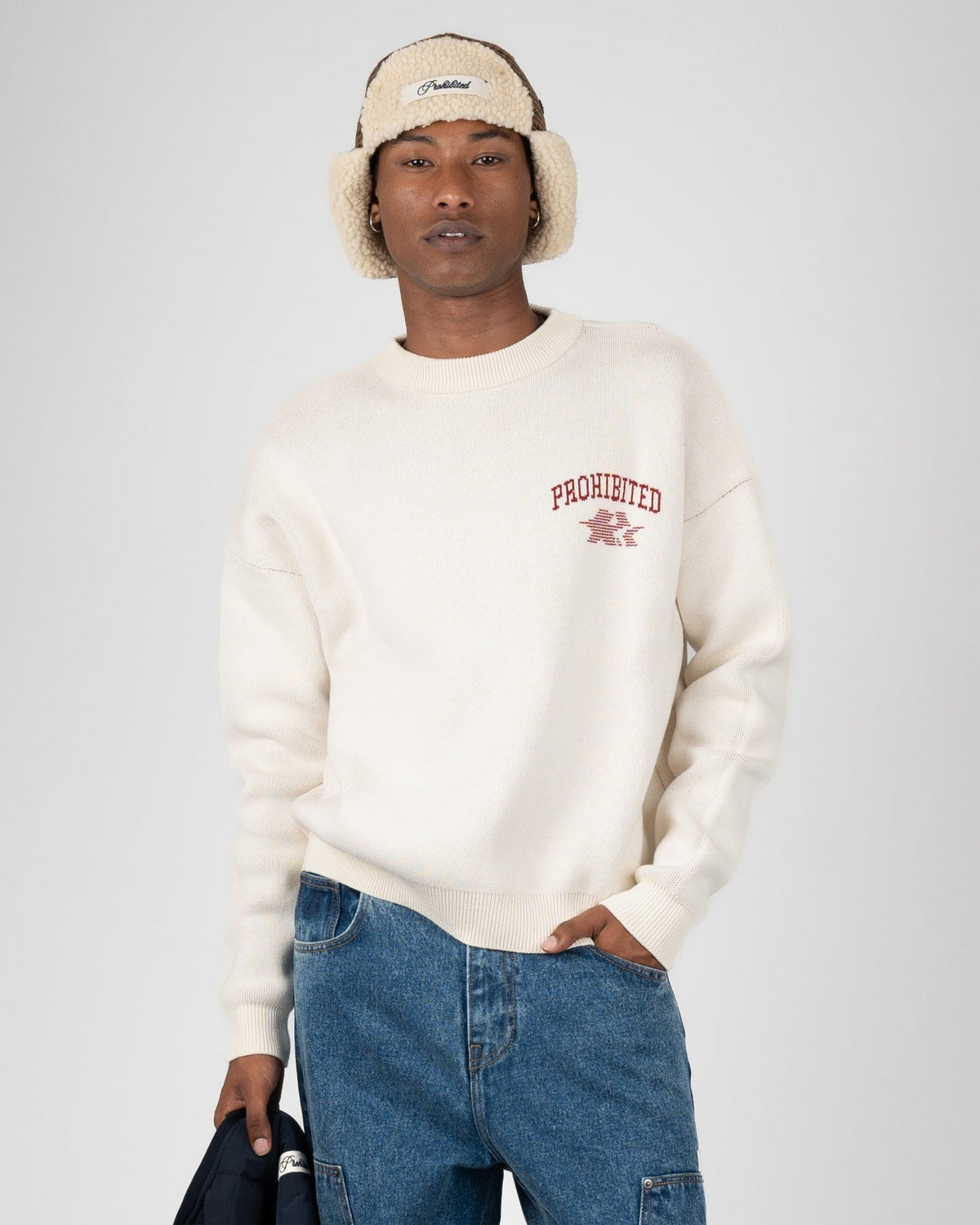 Prohibited Avantgarde Knit Sweater Cream