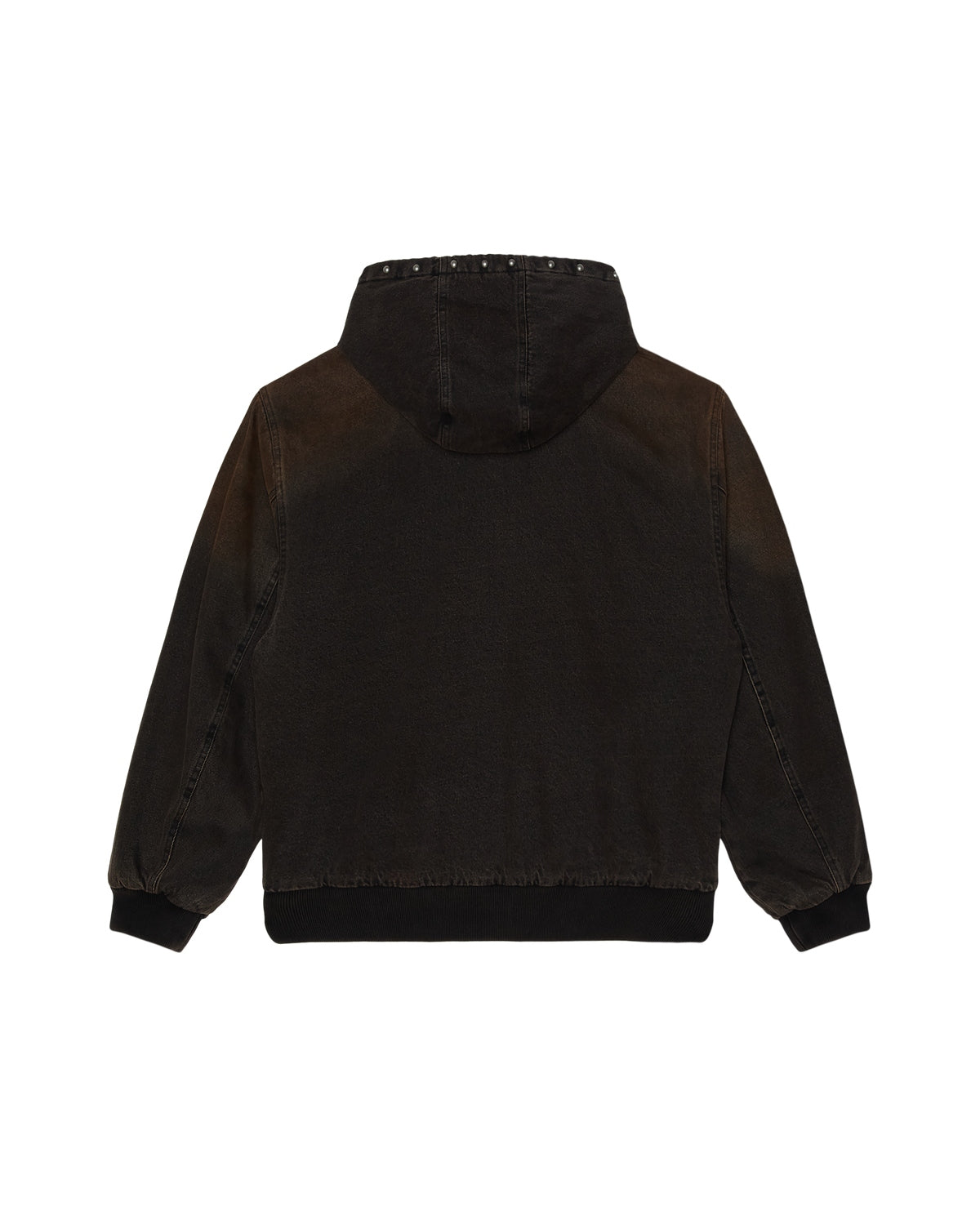 Obey Studded Zip Up Jacket Black Rust Wash