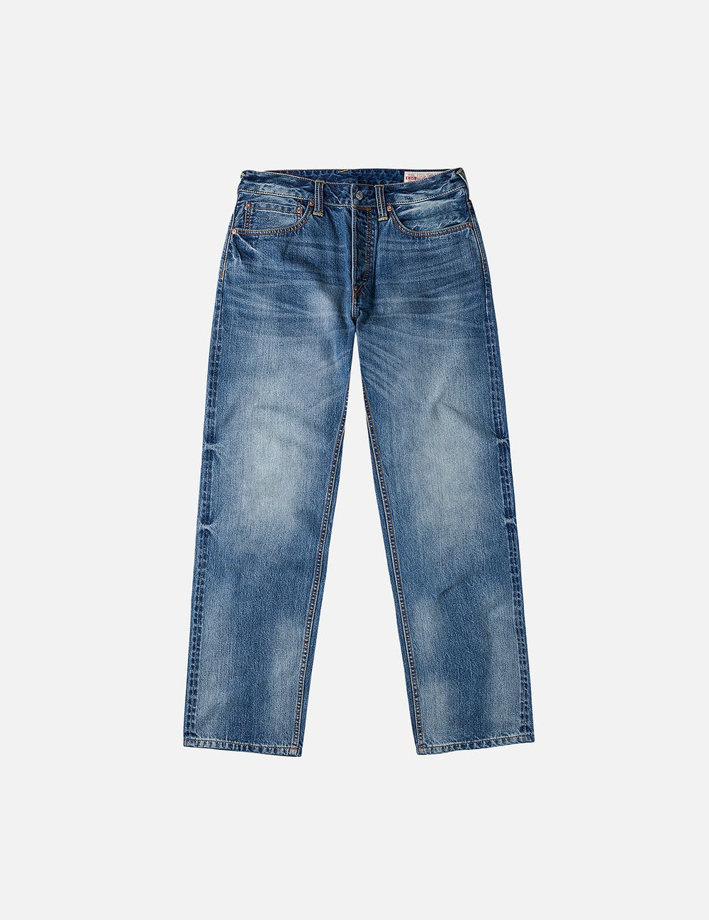 Evisu Yellow Daicock Print Regular Fit Jeans Indigo