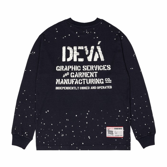Maglietta a maniche lunghe Devastate Splats Waffle blu navy