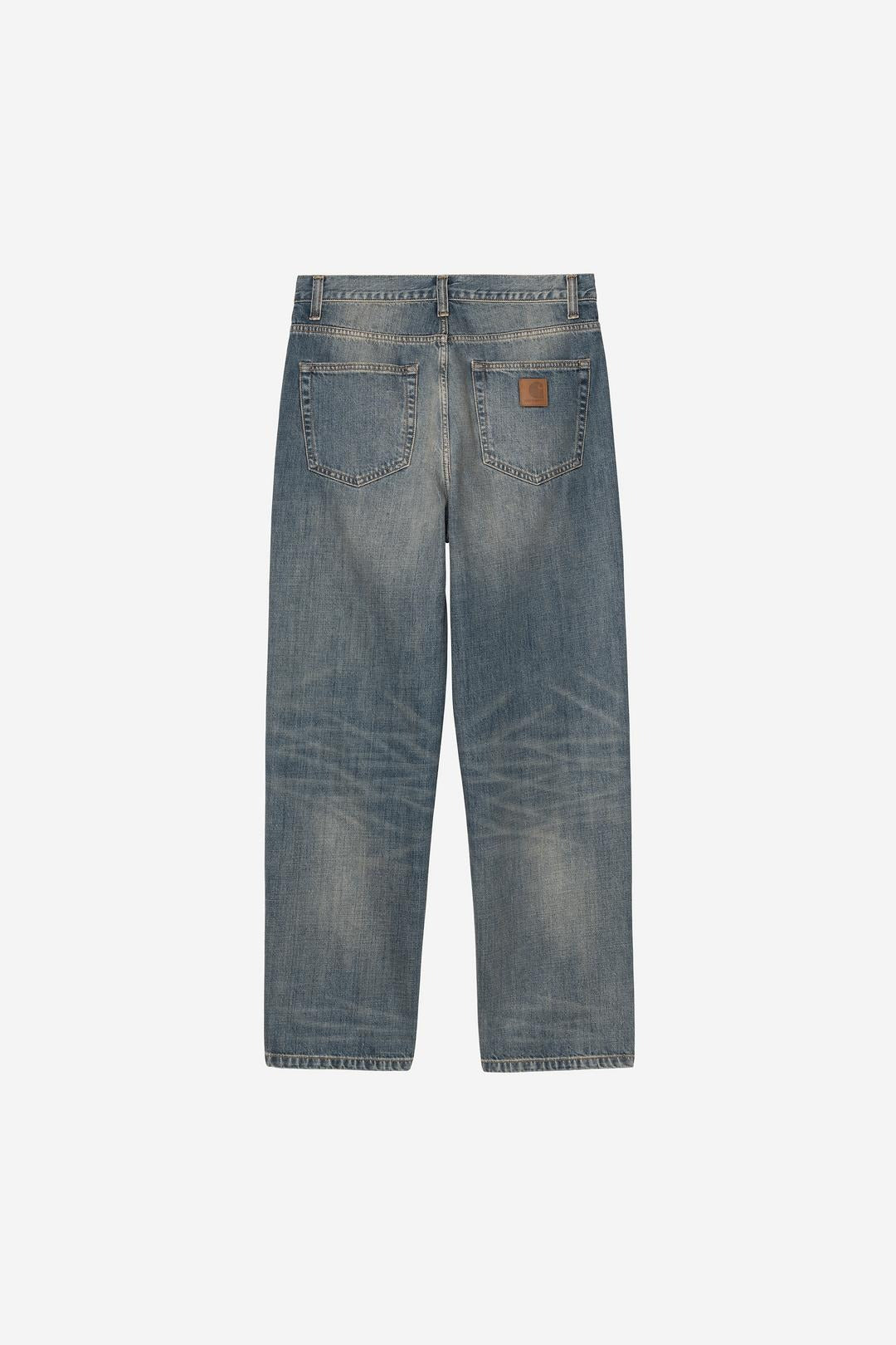 Carhartt Wip Aaron Pant Blue Worn Used Washed