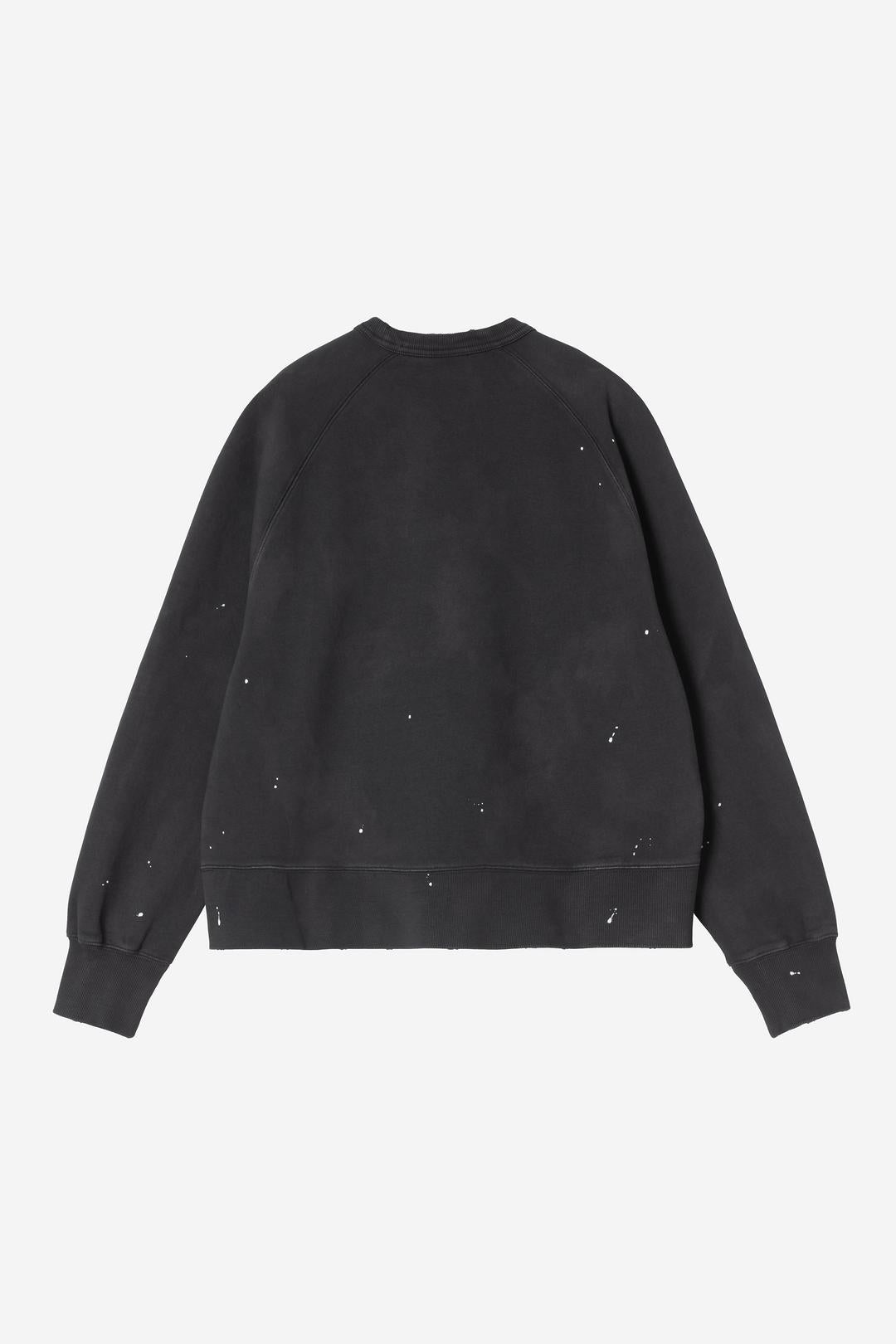 Carhartt Wip Donna W Painter Sweatshirt Black Destroy Wash Splatter