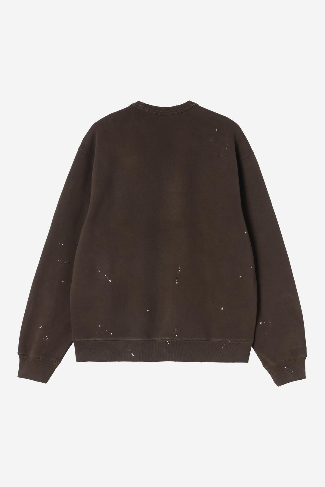 Carhartt Wip Painter Sweatshirt Tobacco Destroy Wash Splatter