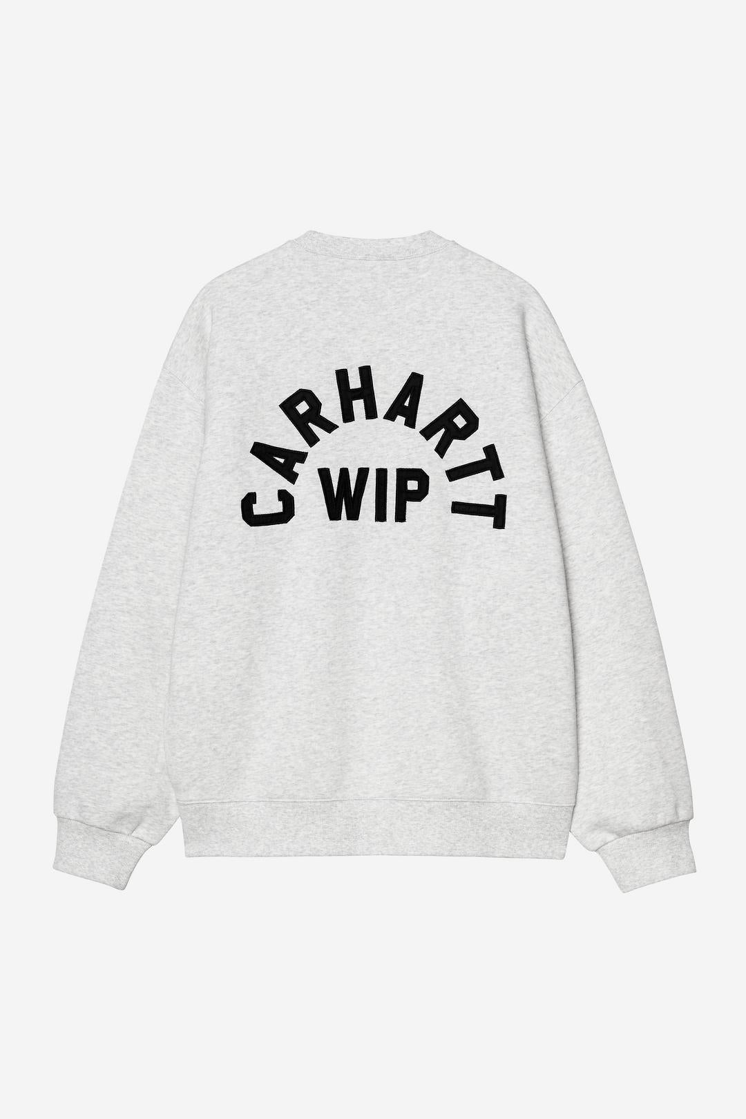 Carhartt Wip Arch Script Sweat Ash Heather Dark Navy Stone Washed