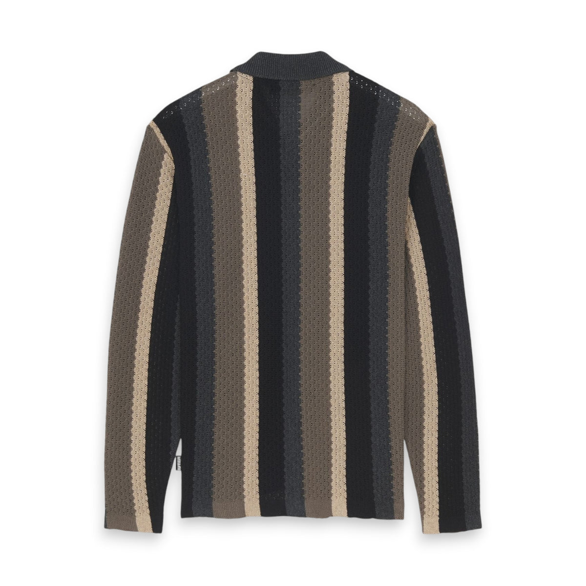 Iuter Striped Knit Ls Shirt Black