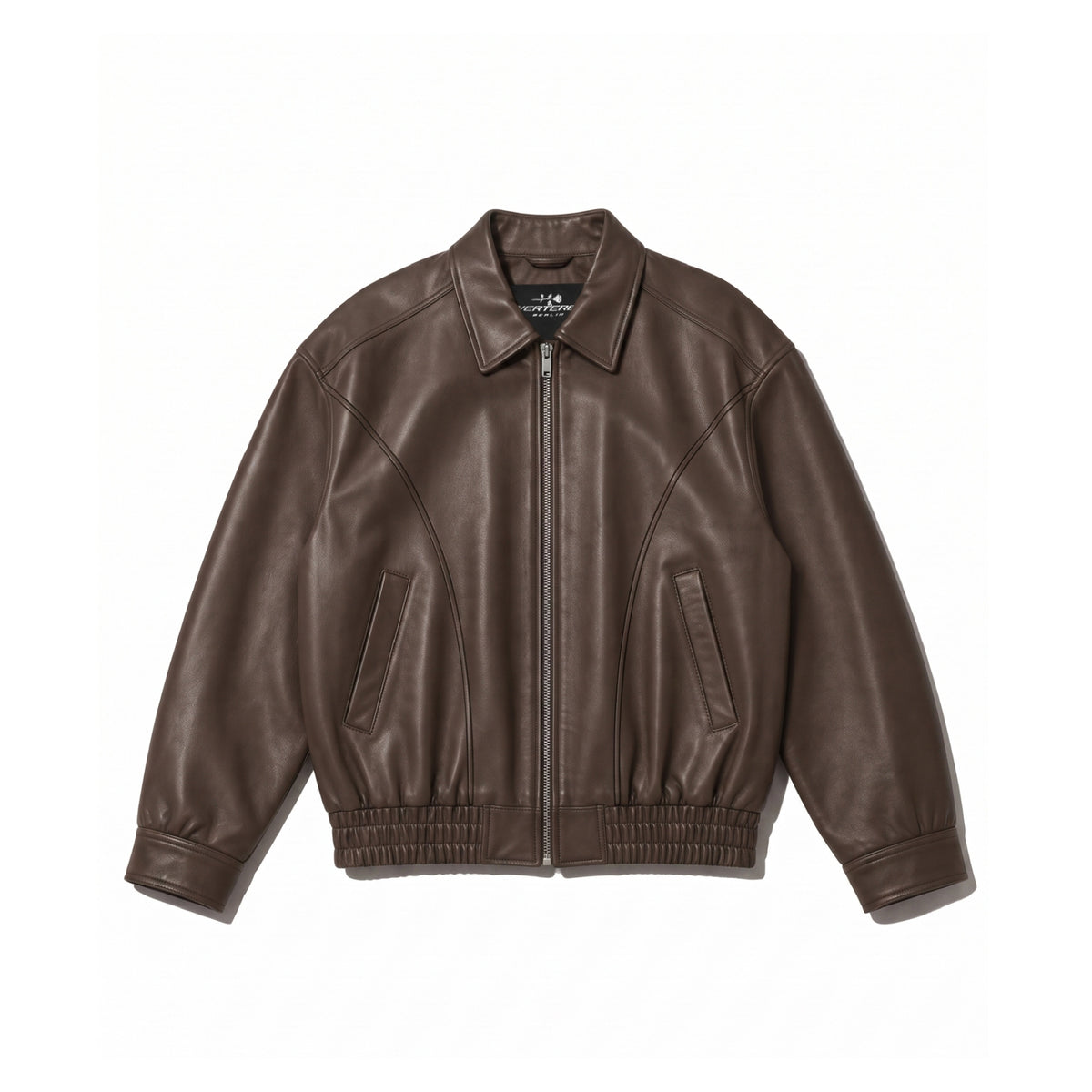 Vertere Berlin Mercy Faux Leather Jacket Vintage Brown