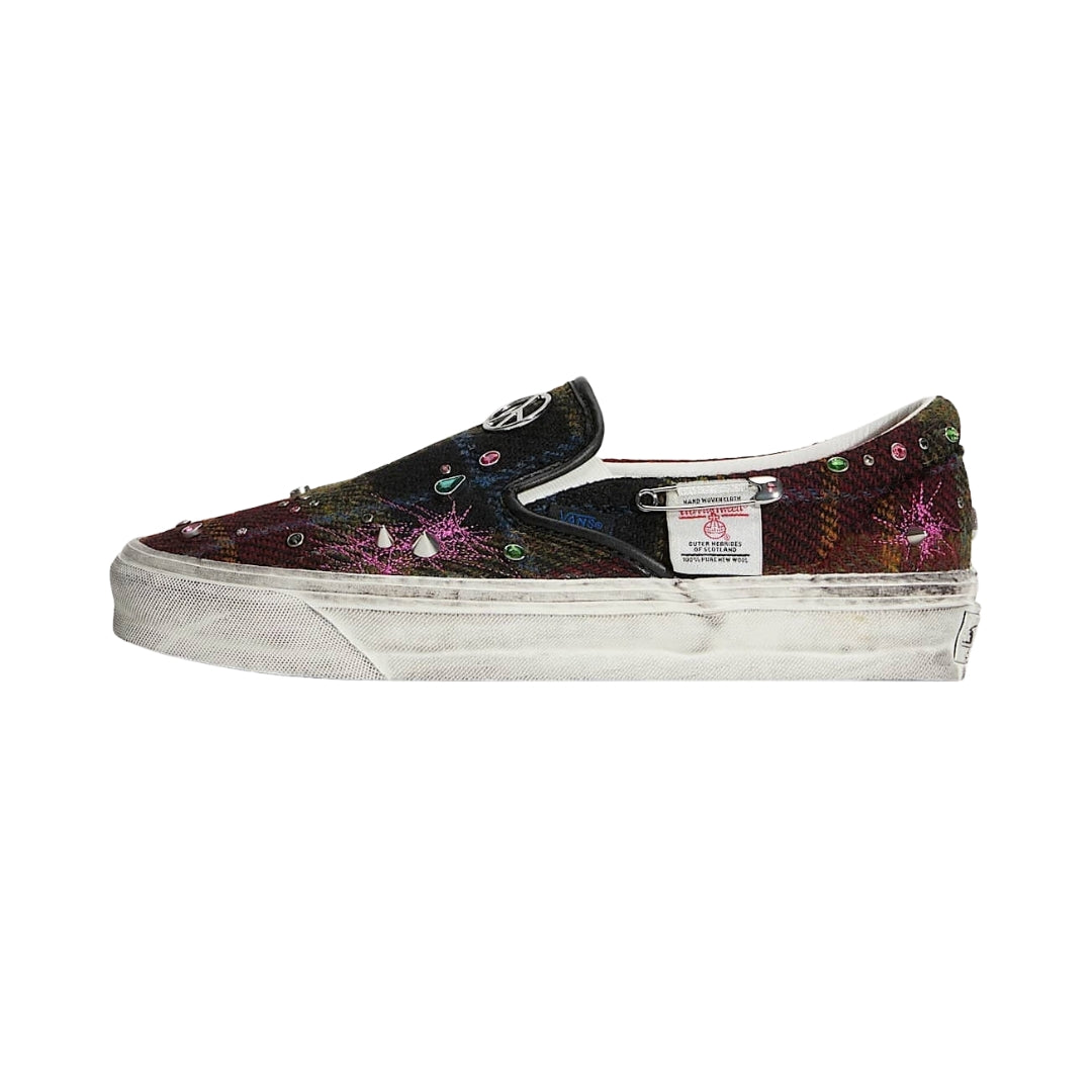 Vans Lx Slip On Premium Classic Harris Tweed Red Multi