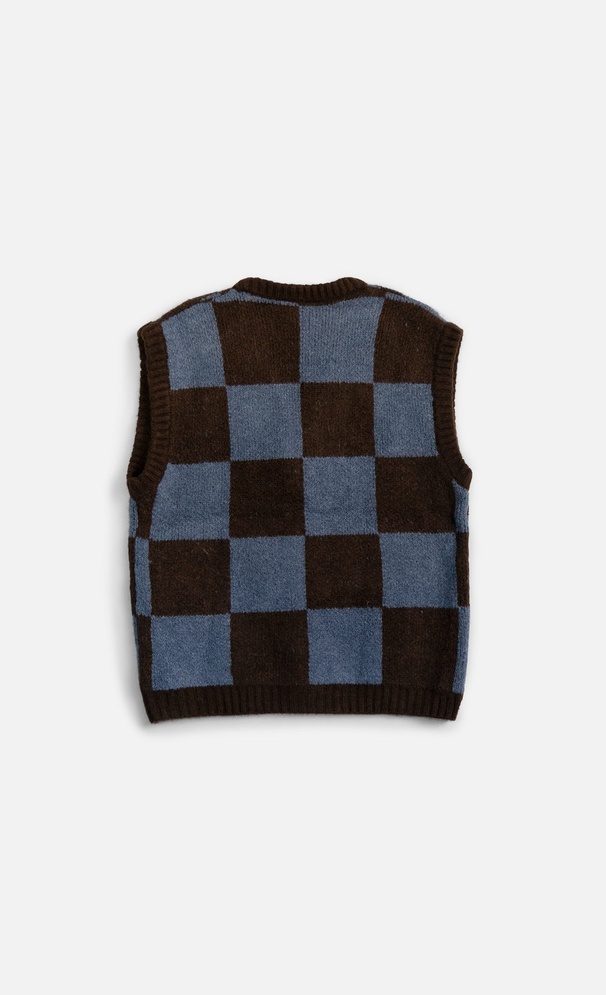 Wooden Gilet Kent Quadri Marrone