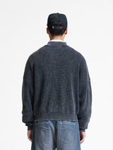 Reternity Washed Knit Half Zip Acid Black