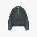 Reternity Maglia Lavata Mezza Zip Nero Acido