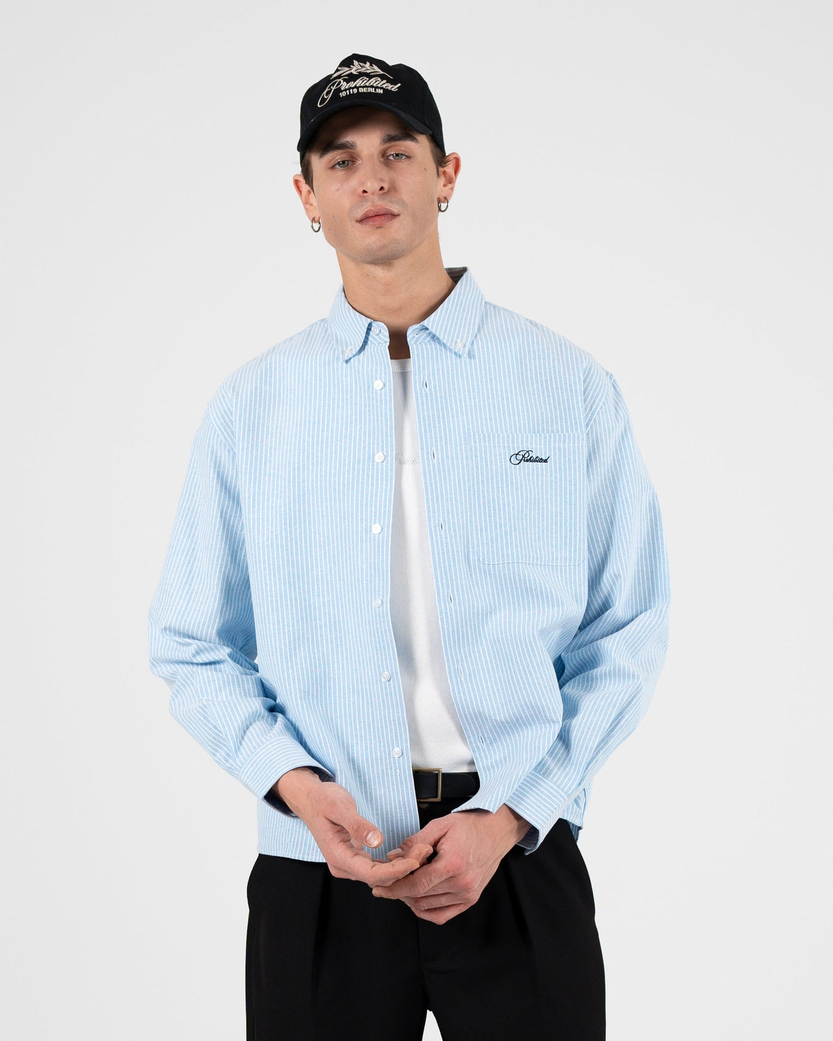 Prohibited The Oxford Button Down Shirt Blue