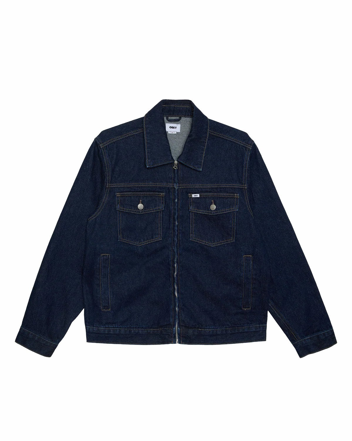 Obey Base Trucker Jacket Rinse Indigo