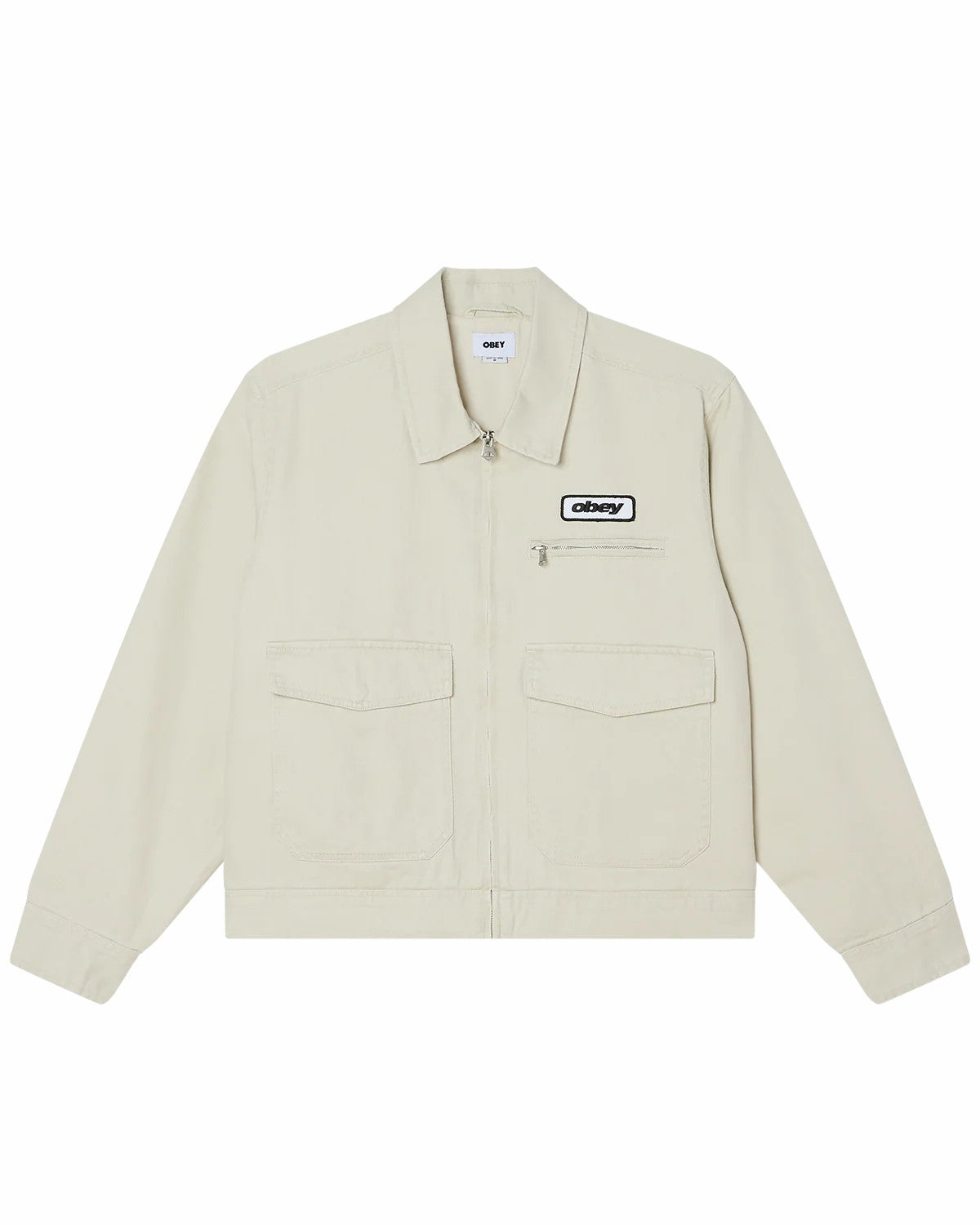 Obey Walter Work Jacket Silver Birch Faded Wash