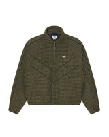 Obey Leisure Training Jacket Dark Olive Plaid