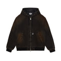 Obey Studded Zip Up Jacket Black Rust Wash
