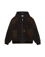 Obey Studded Zip Up Jacket Black Rust Wash