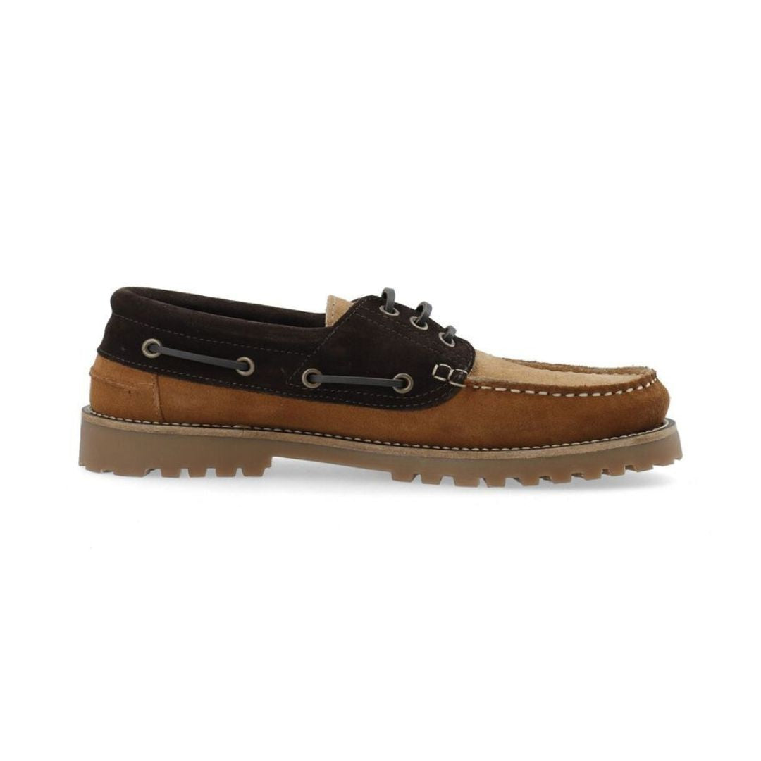 Bianco Biagreg Scarpe Da Barca Brown Mix