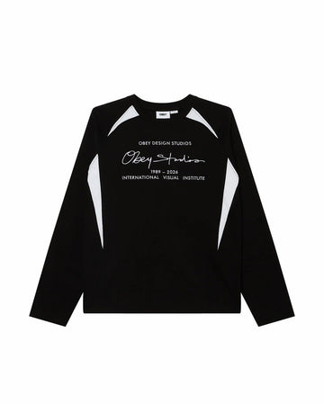 Obey League Ls Shirt Black Multi