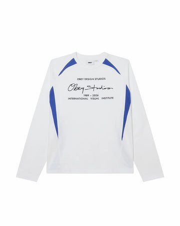 Obey League Ls Shirt White Multi