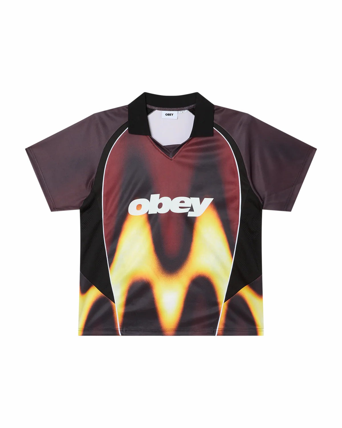 Obey Blurred Soccer Jersey Burnt Red Multi