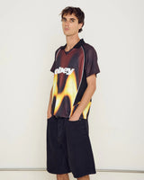 Obey Blurred Soccer Jersey Burnt Red Multi