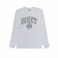 Obey University Classic Maglietta a Maniche Lunghe Bianca