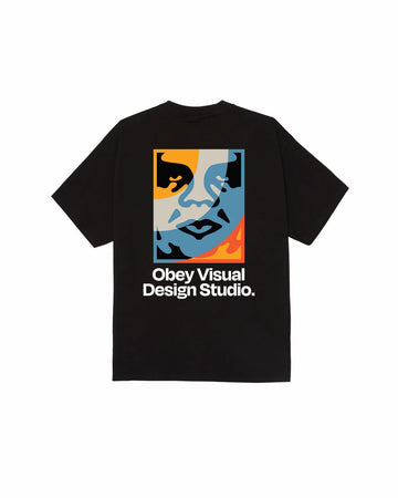 T-shirt classica Obey Visual Design Studio nera