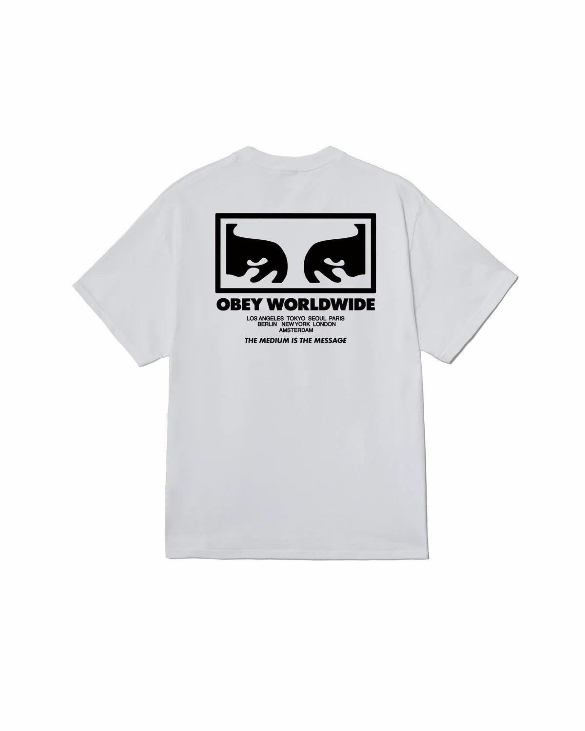 Obey The Medium Is The Message T-shirt Classica Bianca
