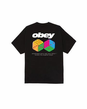 T-shirt classica Obey Dice nera