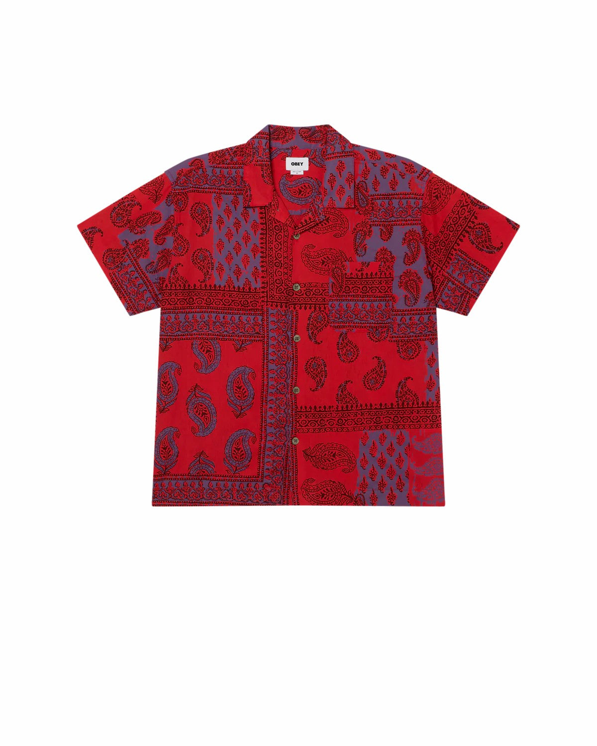 Obey Mayer Ss Shirt True Red Multi