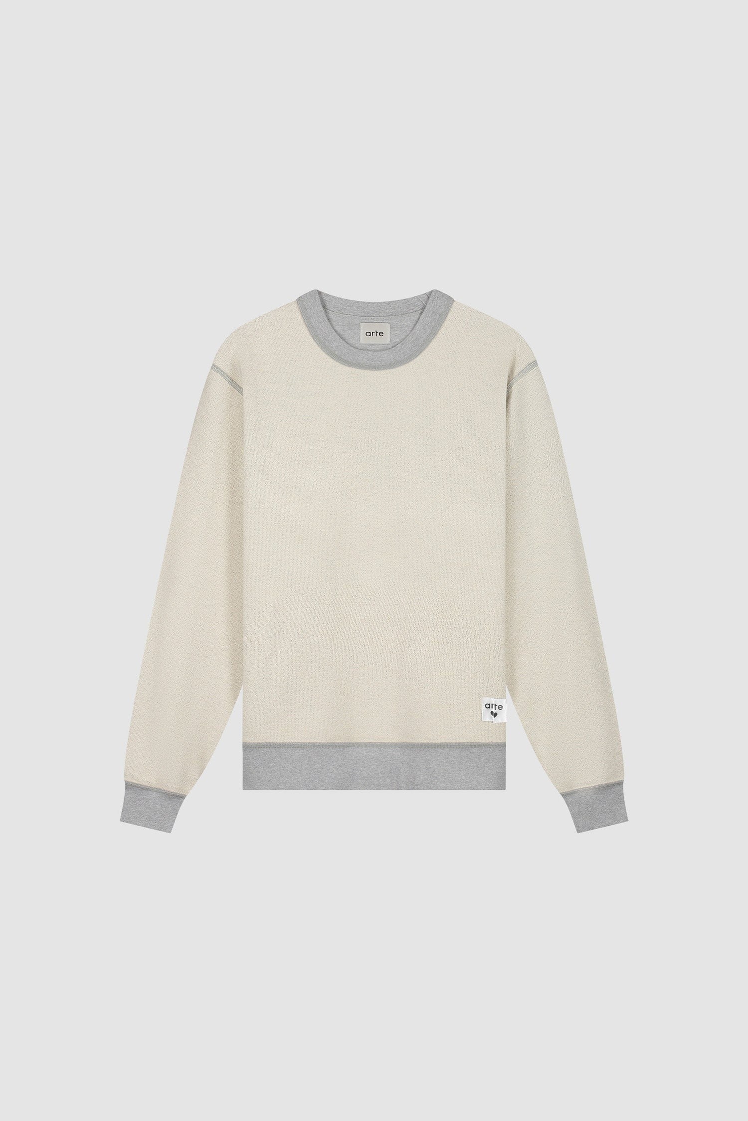 Arte Reversible Label Crewneck Grey