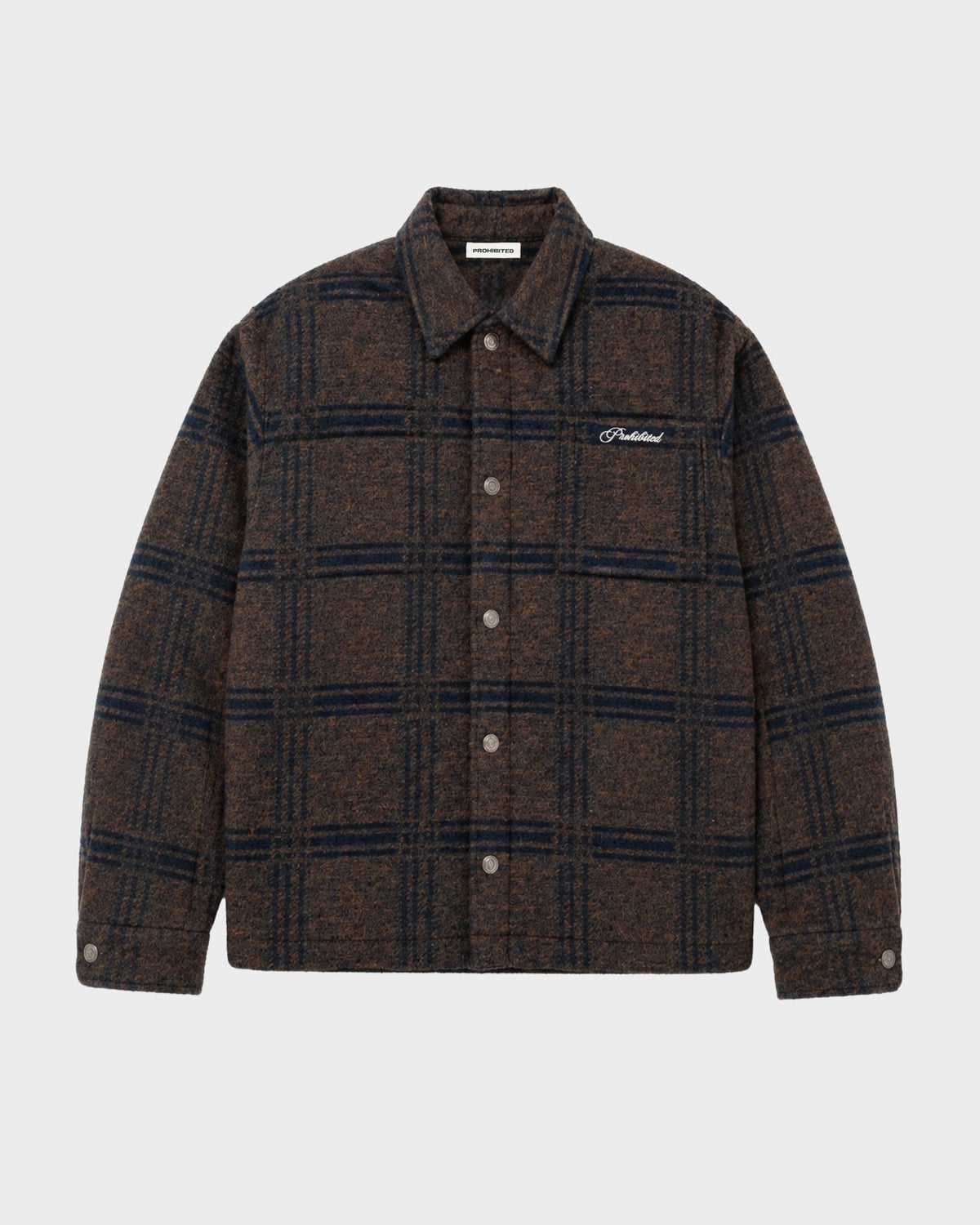 Prohibited Back Again Flannel Overshirt Brown Blue