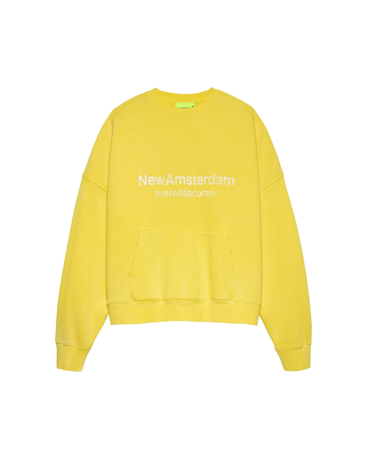 New Amsterdam Surf Association Worked Logo Crewneck Lemon