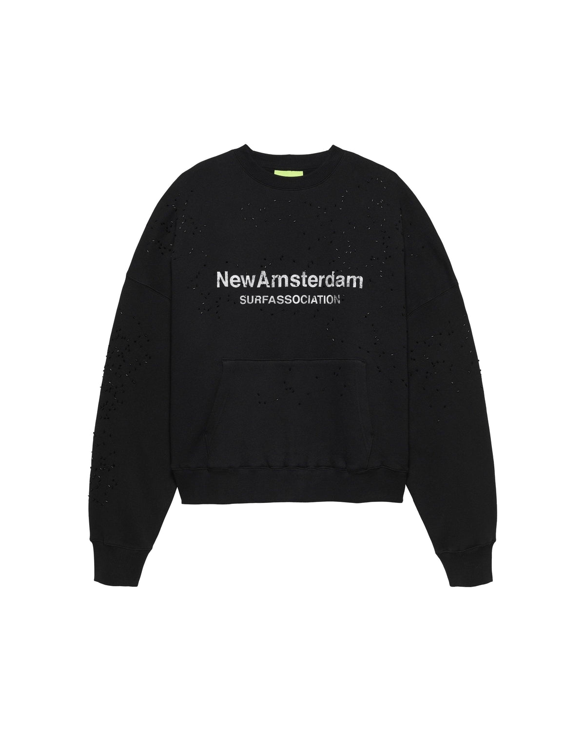 New Amsterdam Surf Association Worked Logo Crewneck Strass Black