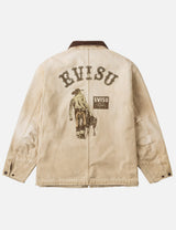 Evisu Seagull Multi Pocket Vintage Canvas Coverall Jacket Beige