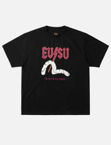 Evisu Lightning Seagull Graphic Print Tee Black