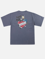 Evisu Heart Cowgirl Print Tee Blue