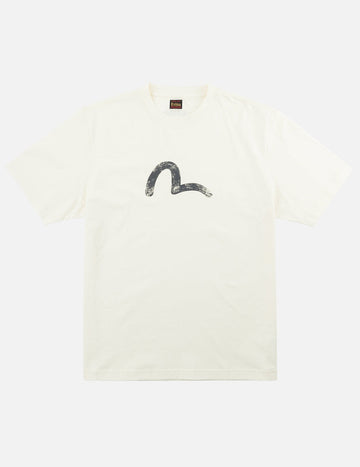 Evisu Ebisu And Seagull Print Tee Cream