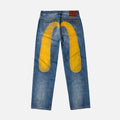Evisu Yellow Daicock Print Regular Fit Jeans Indigo