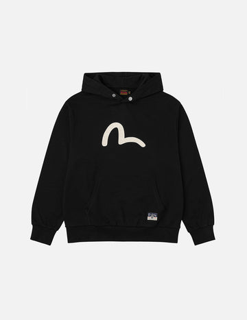 Evisu Seagull Print Relax Fit Hoodie Black