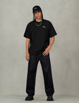 T-shirt Evisu con ricamo gabbiano nera
