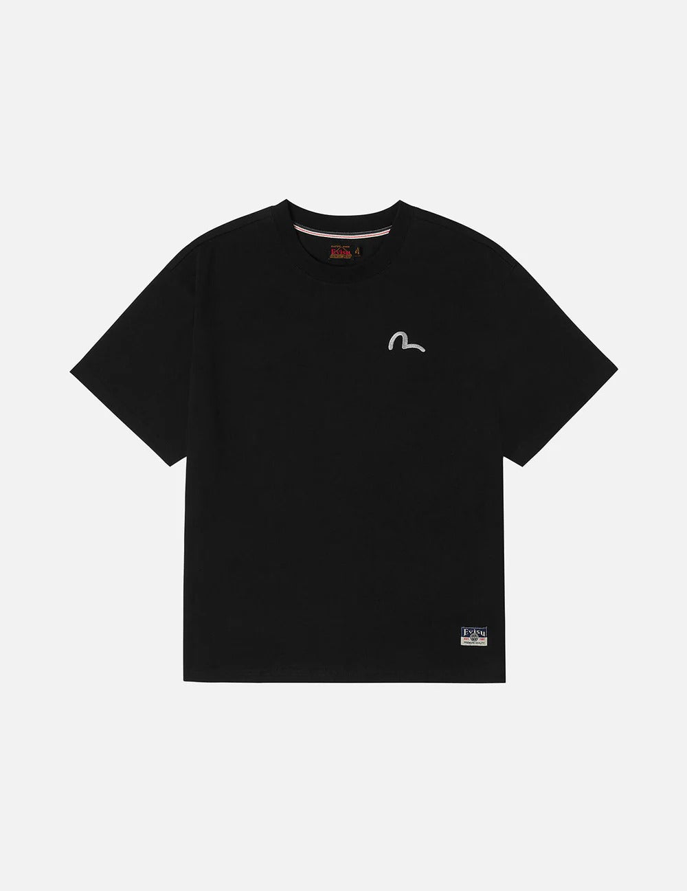 T-shirt Evisu con ricamo gabbiano nera