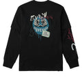 Evisu Daruma Print Faux Layered Long Sleeve Black