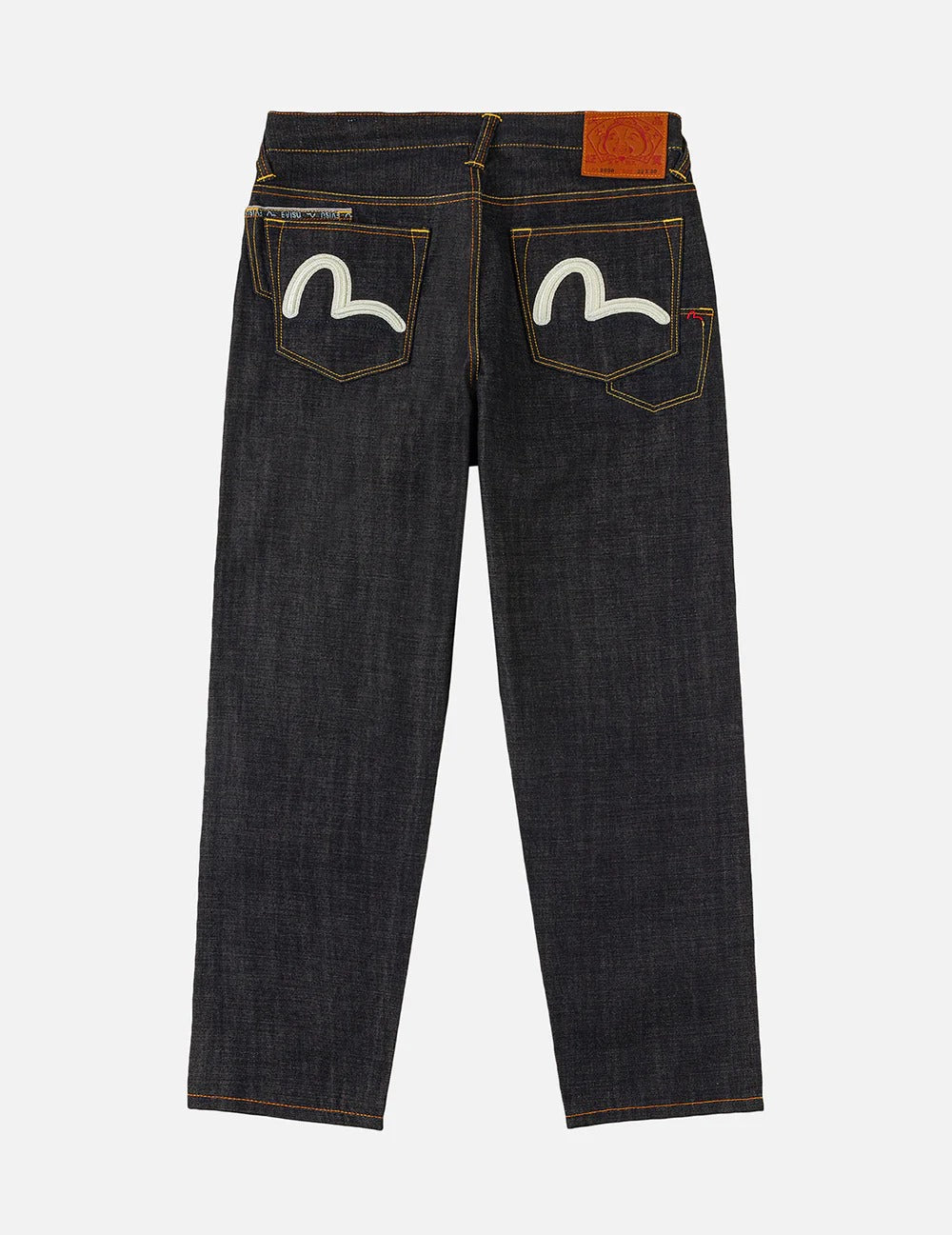 Evisu Jeans Indigo con Ricamo Gabbiano a 7 Tasche e Logo