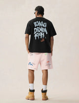 Evisu Angel Graffiti Slogan T-shirt Nera